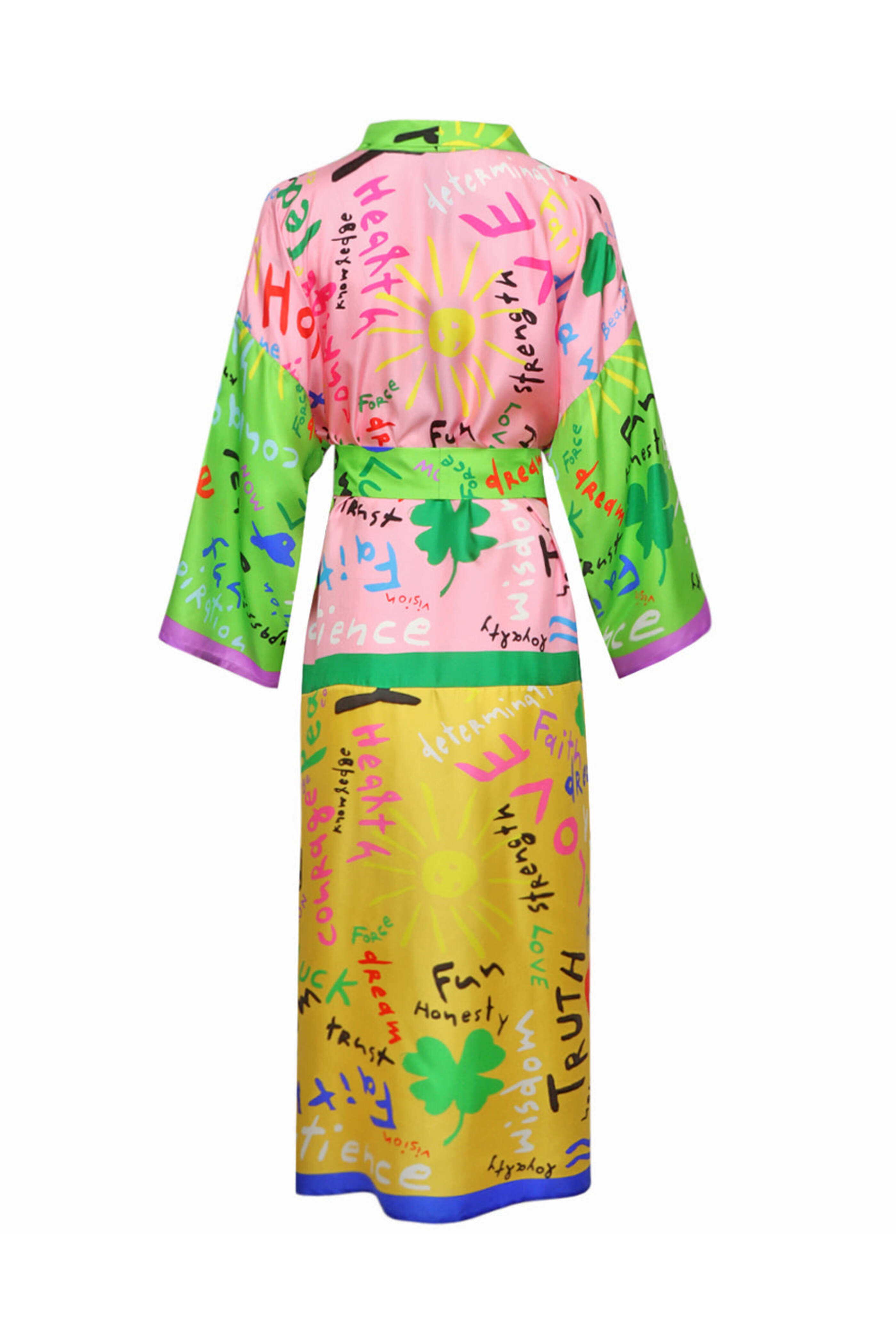 Rianna + Nina - Multicolor Joy Hope Dream Kakanias Long Kimono