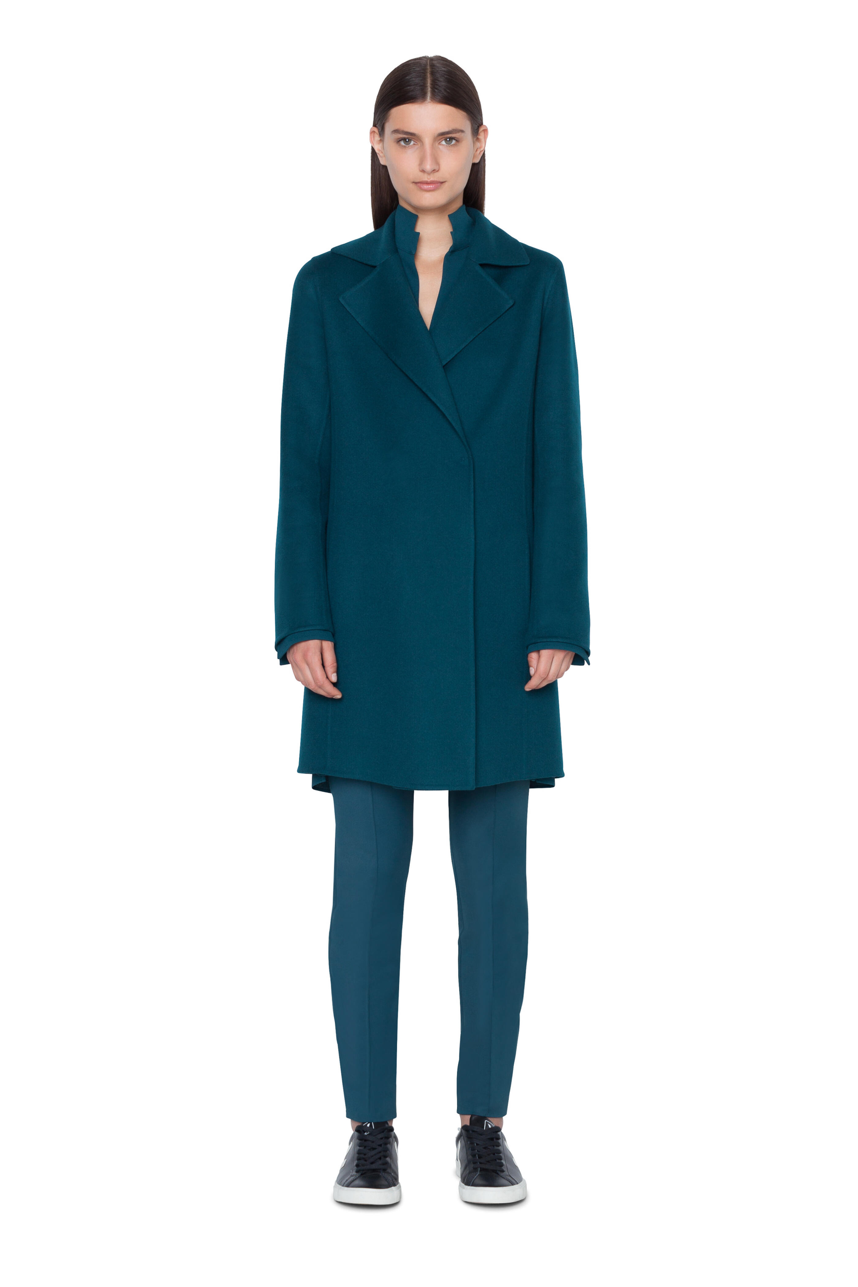 Akris - Bera Teal Double-Faced Cashmere Coat