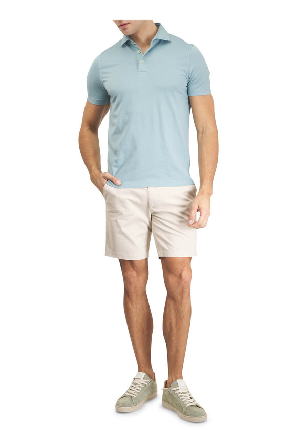 Fedeli Frosted Sage Jersey Cotton Polo - view 2