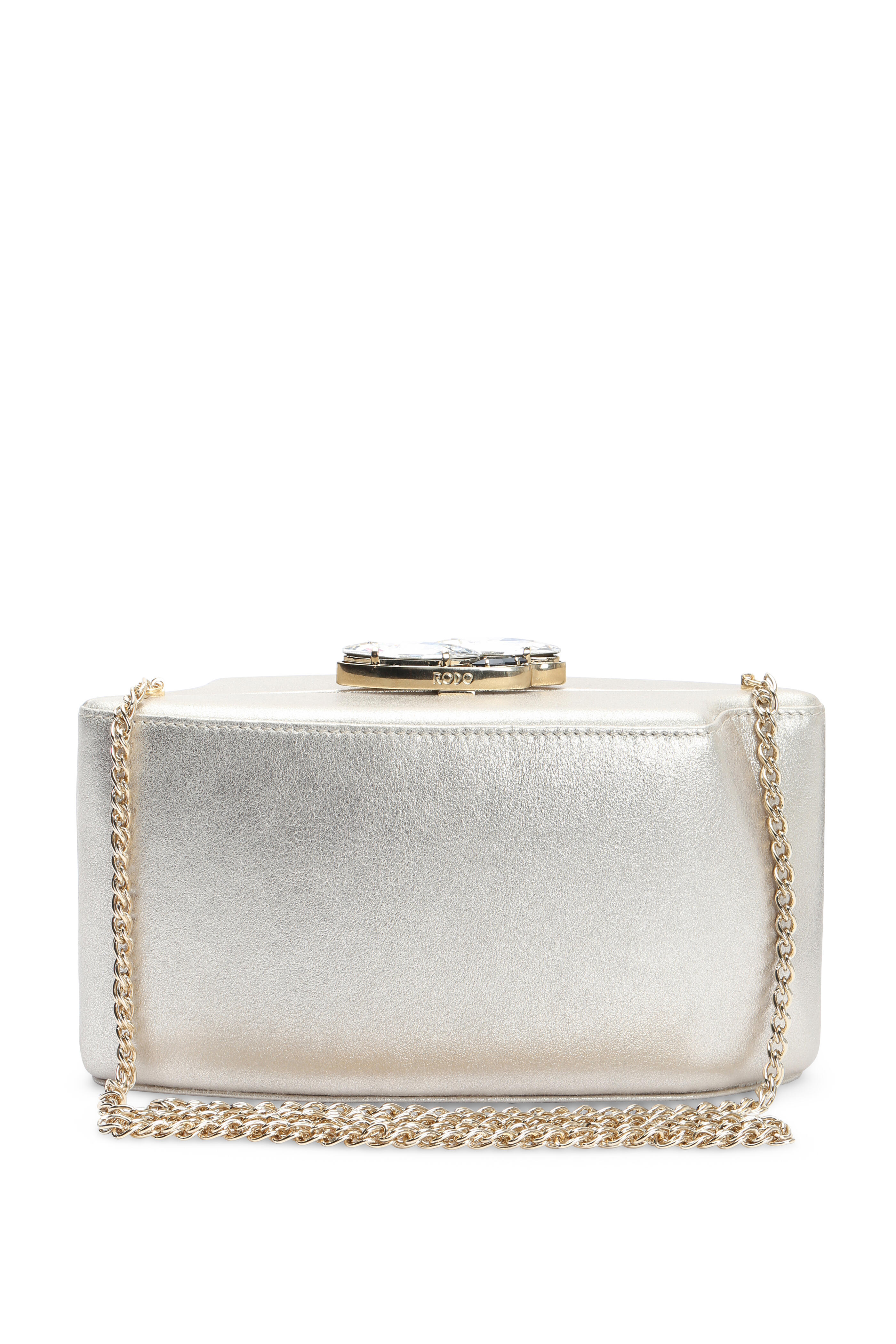 Rodo Firenze - Gold Metallic Burma Trapezoid Chain Clutch