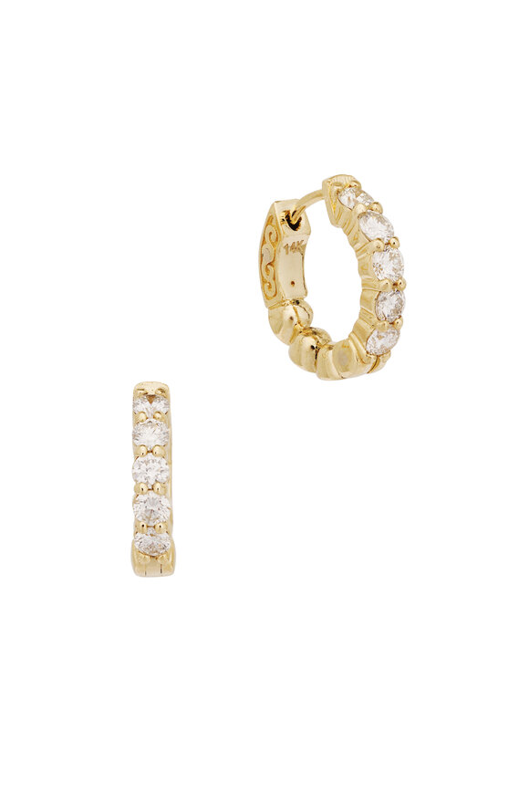 Genevieve Lau 14k Yellow Gold Diamond Mini Hoops