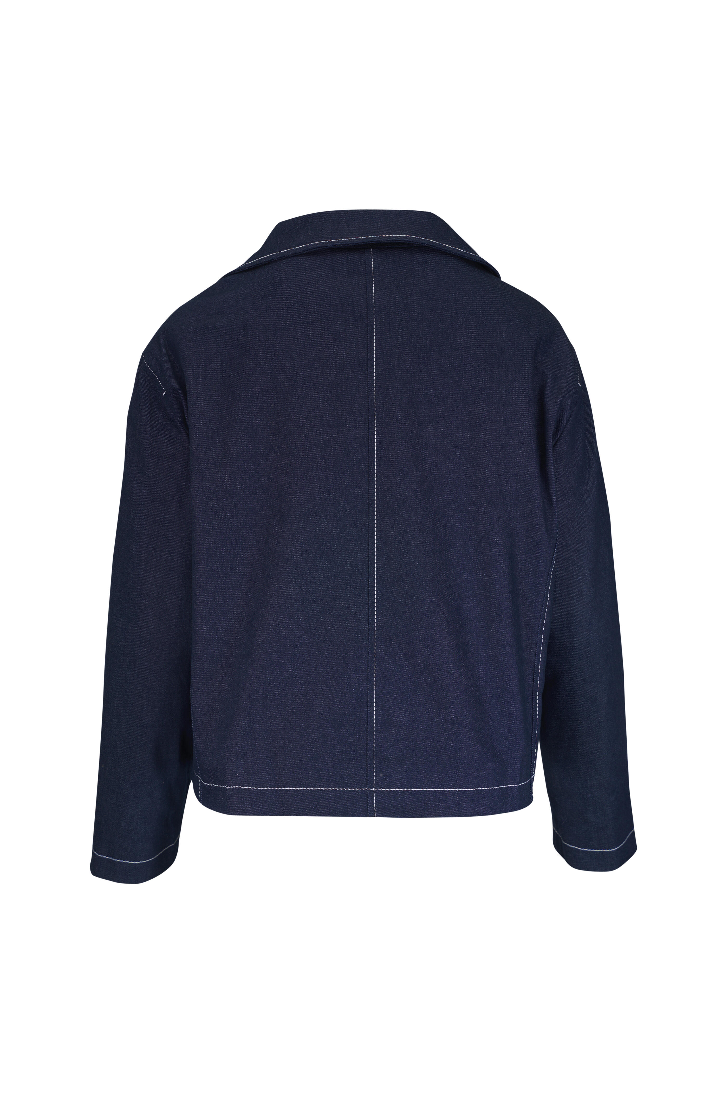 KZ_K Studio - Maxxi Denim Draped Collar Jacket