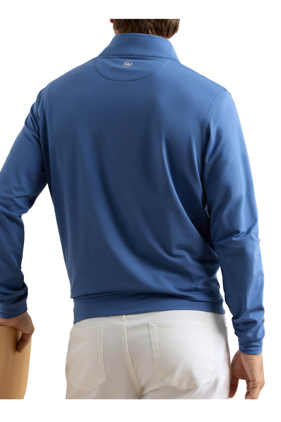 Peter Millar Perth Blue Cross-Hatch Performance Quarter Zip - view 4