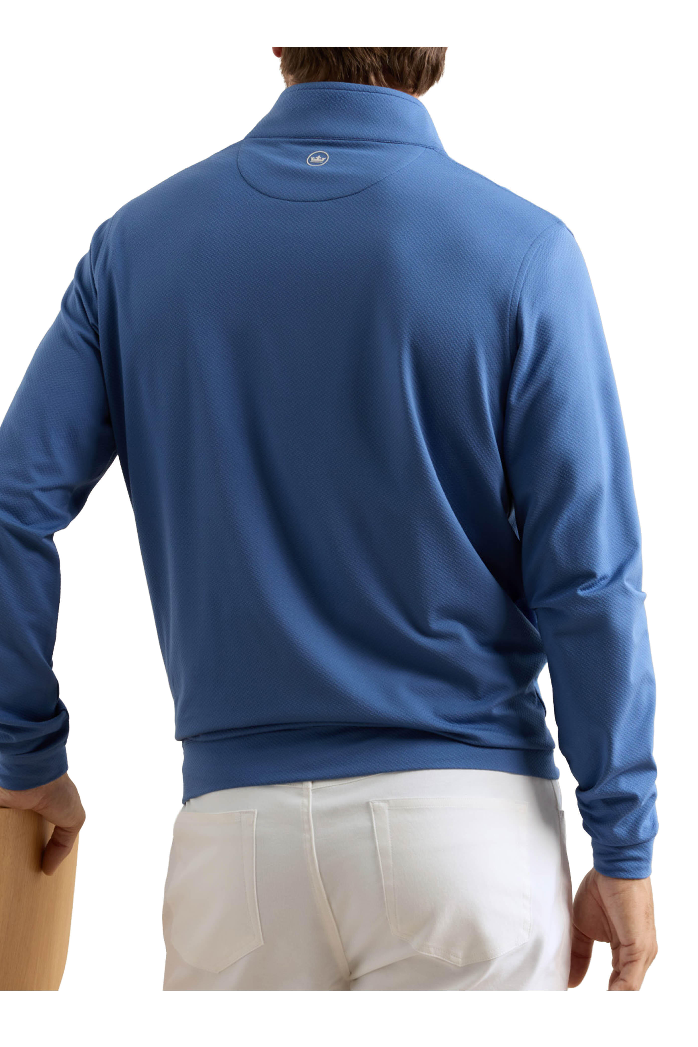 Peter Millar - Perth Blue Cross-Hatch Performance Quarter Zip - view 4