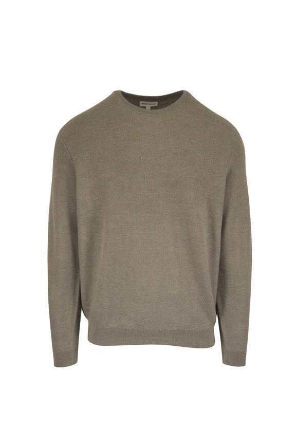 Peter Millar Autumn Crest Taupe Honeycomb Crewneck Sweater - view 1