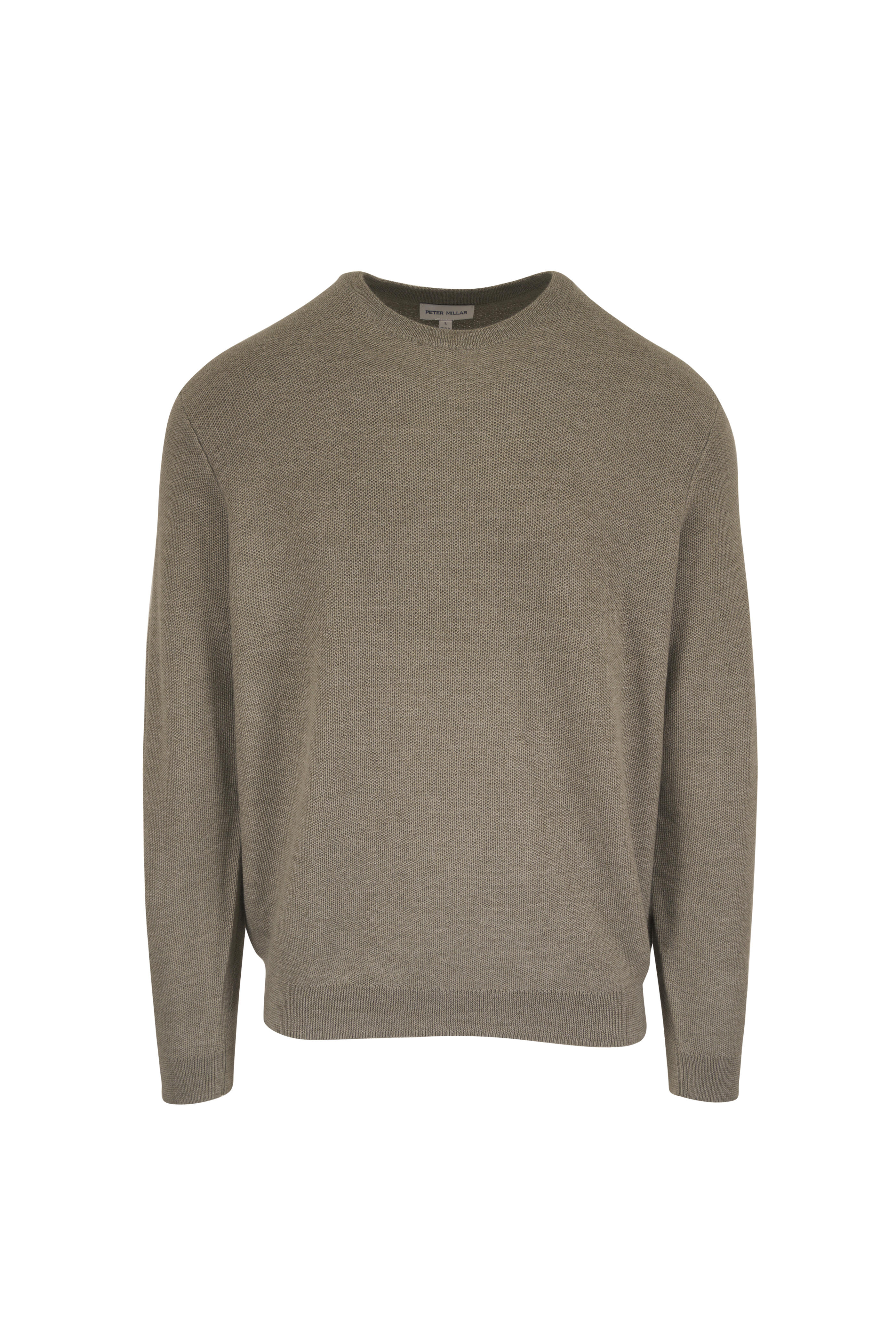 Peter Millar - Autumn Crest Taupe Honeycomb Crewneck Sweater - view 1