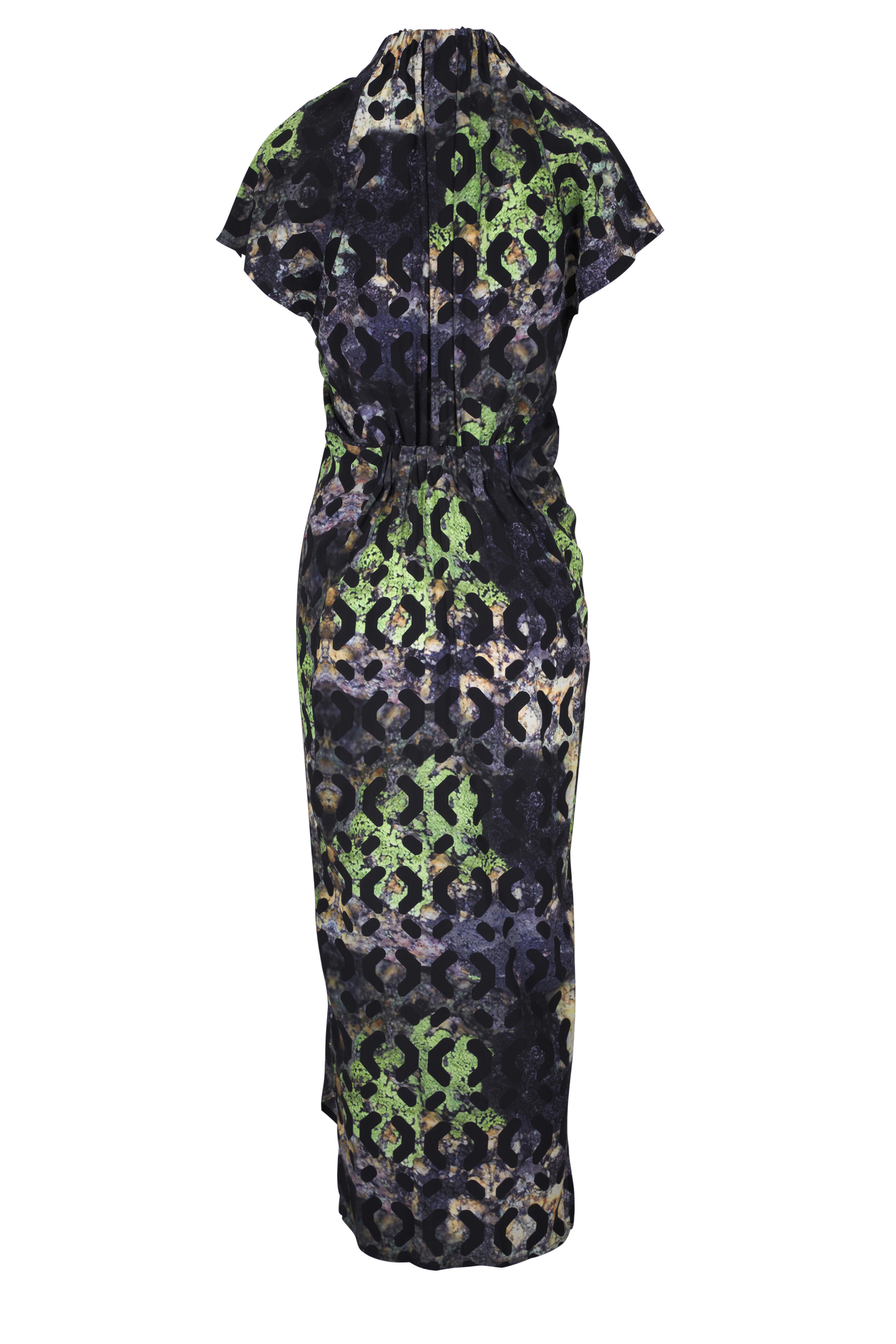 Zero + Maria Cornejo - Stella Multicolor Moss Print Ruched Dress