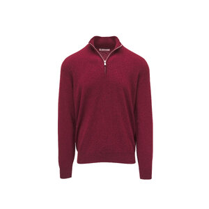 【関税&送料込】Brunello Cucinelli Cappa Con Zip Brunello Cucinelli - Red Fair Isle Print Cashmere Quarter
