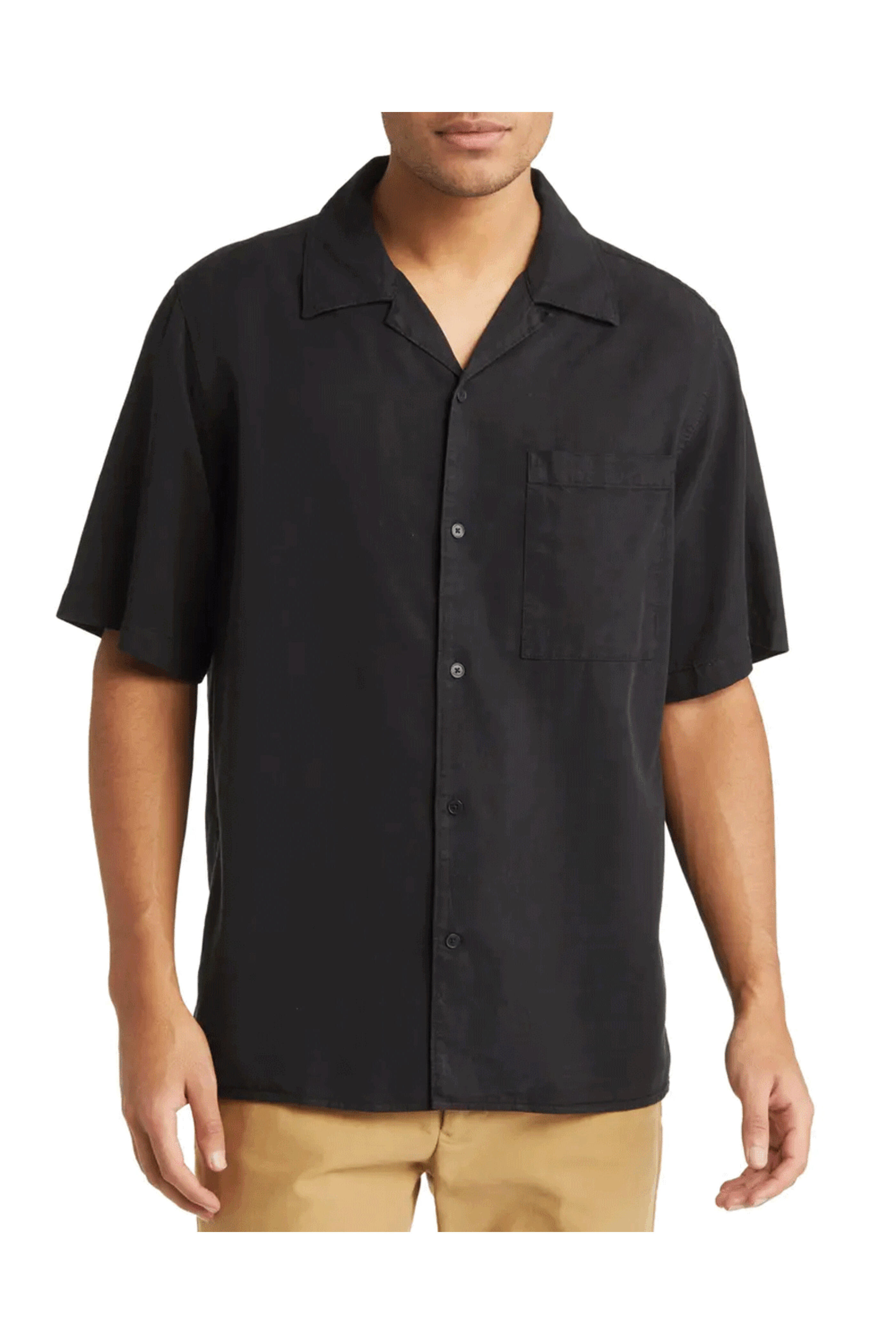 Nn07 - Black Julio Camp Collar Short Sleeve Shirt
