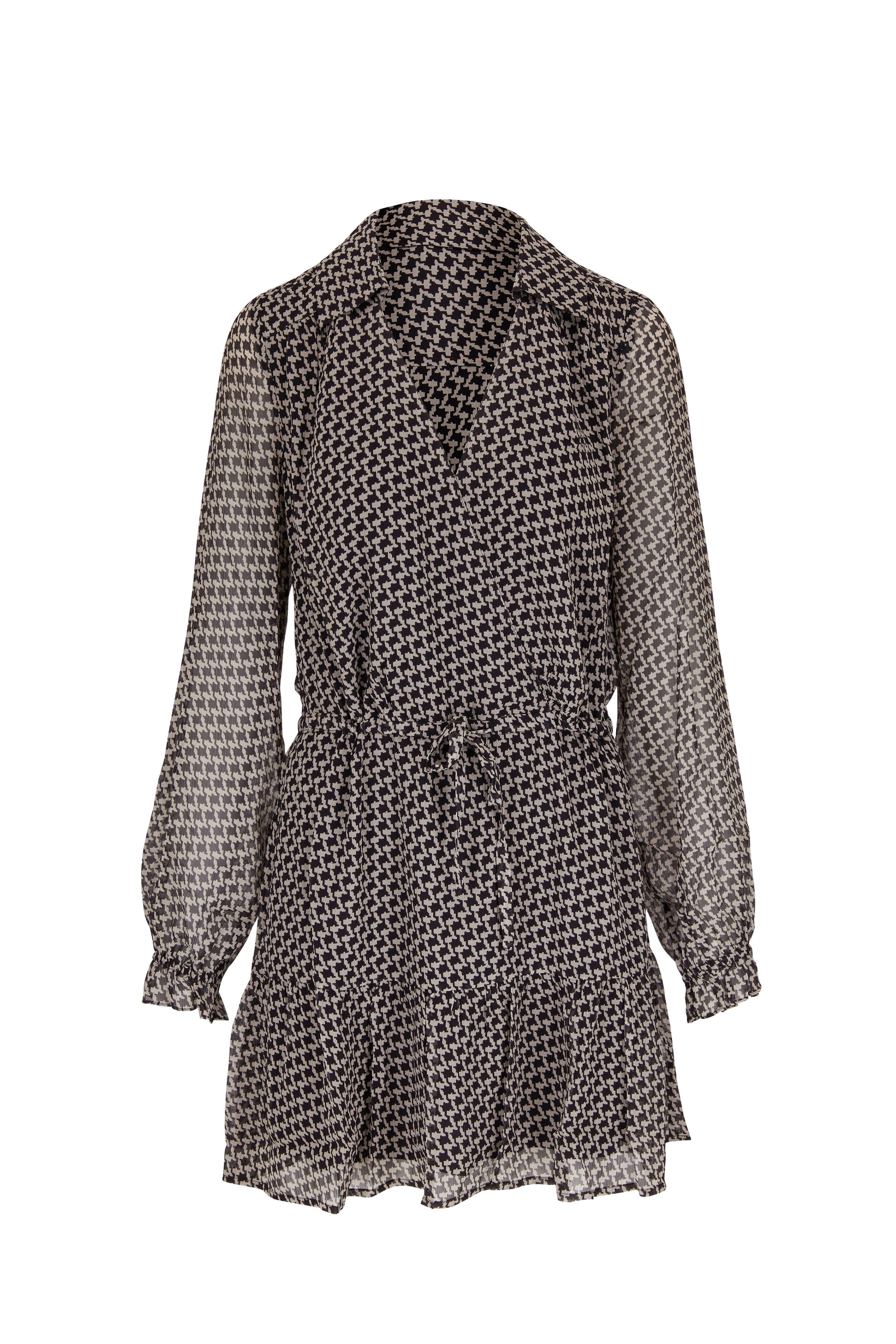 Paige - Lizabeta Black & Beige Print Mini Dress