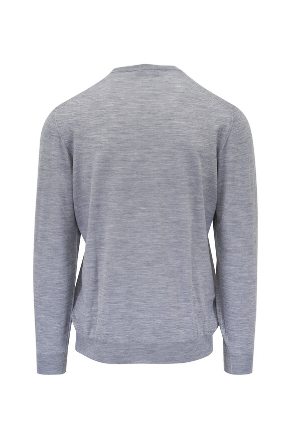 Fedeli - Light Gray Super 140's Wool Crewneck Pullover