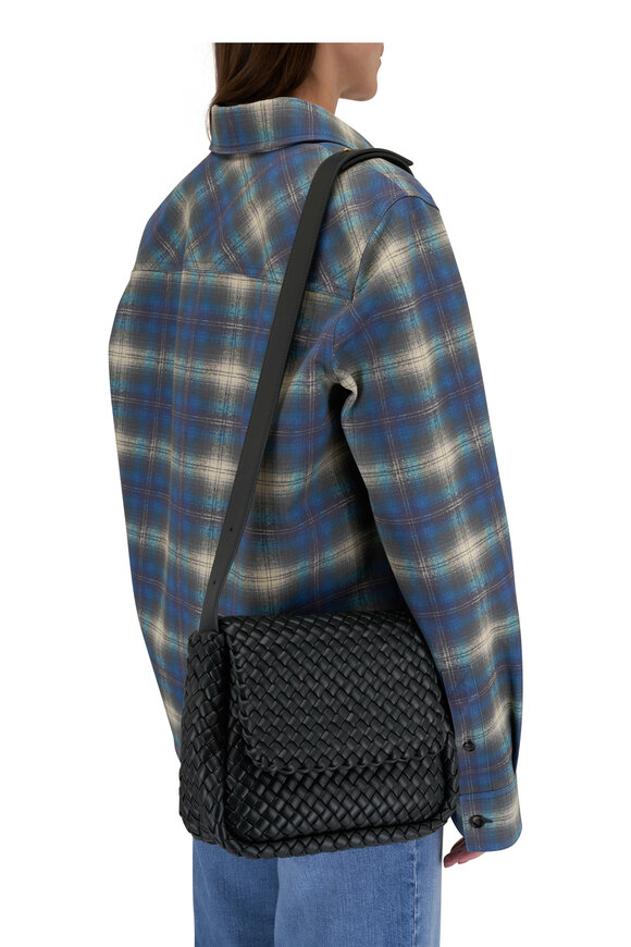 Bottega Veneta - Small Cobble Thunder Woven Leather Shoulder Bag