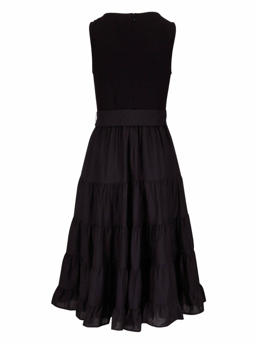 Paige - Samosa Black Cotton Blend Midi Dress | Mitchell Stores