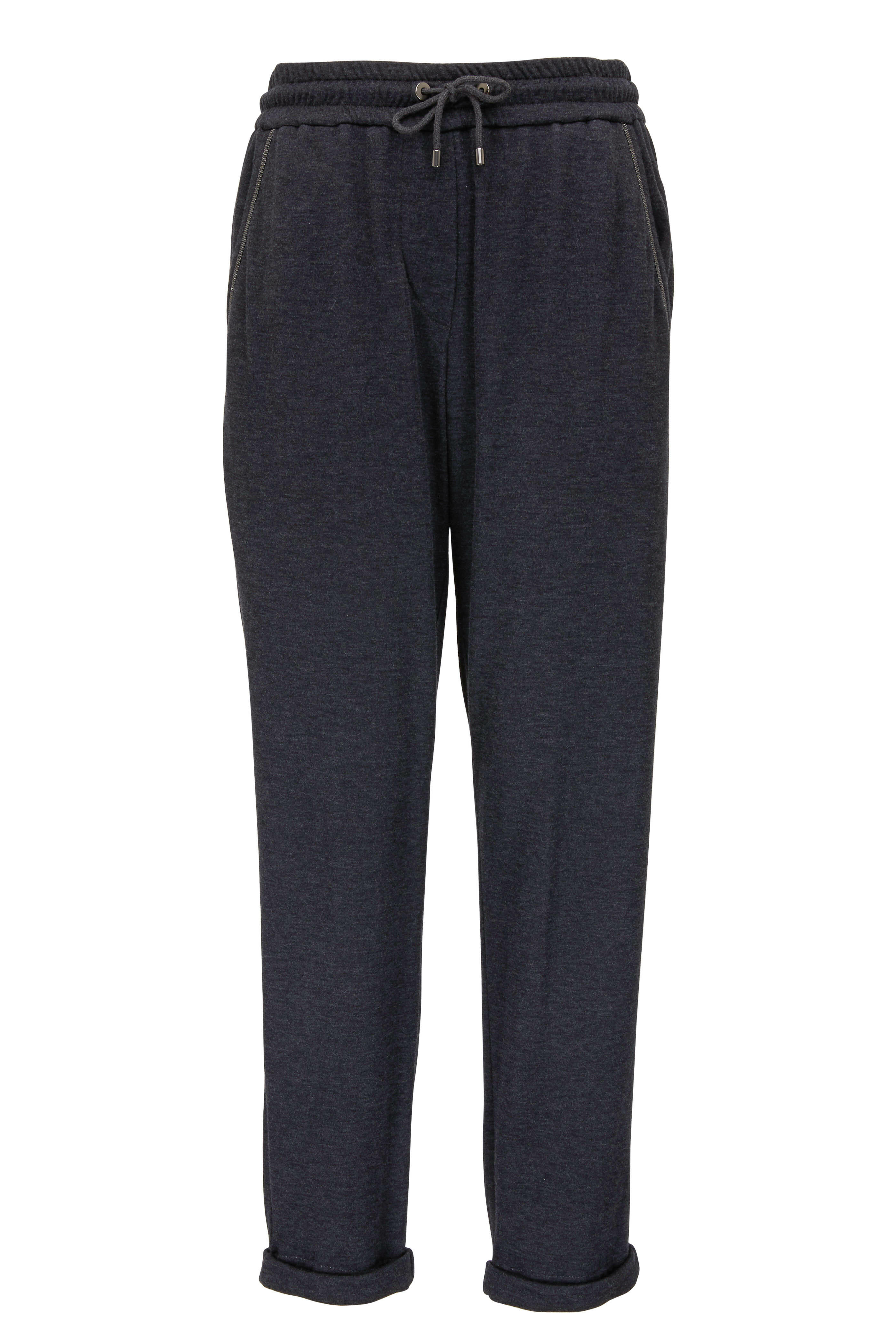 Brunello Cucinelli - Anthracite Cotton & Silk Drawstring Spa Pant