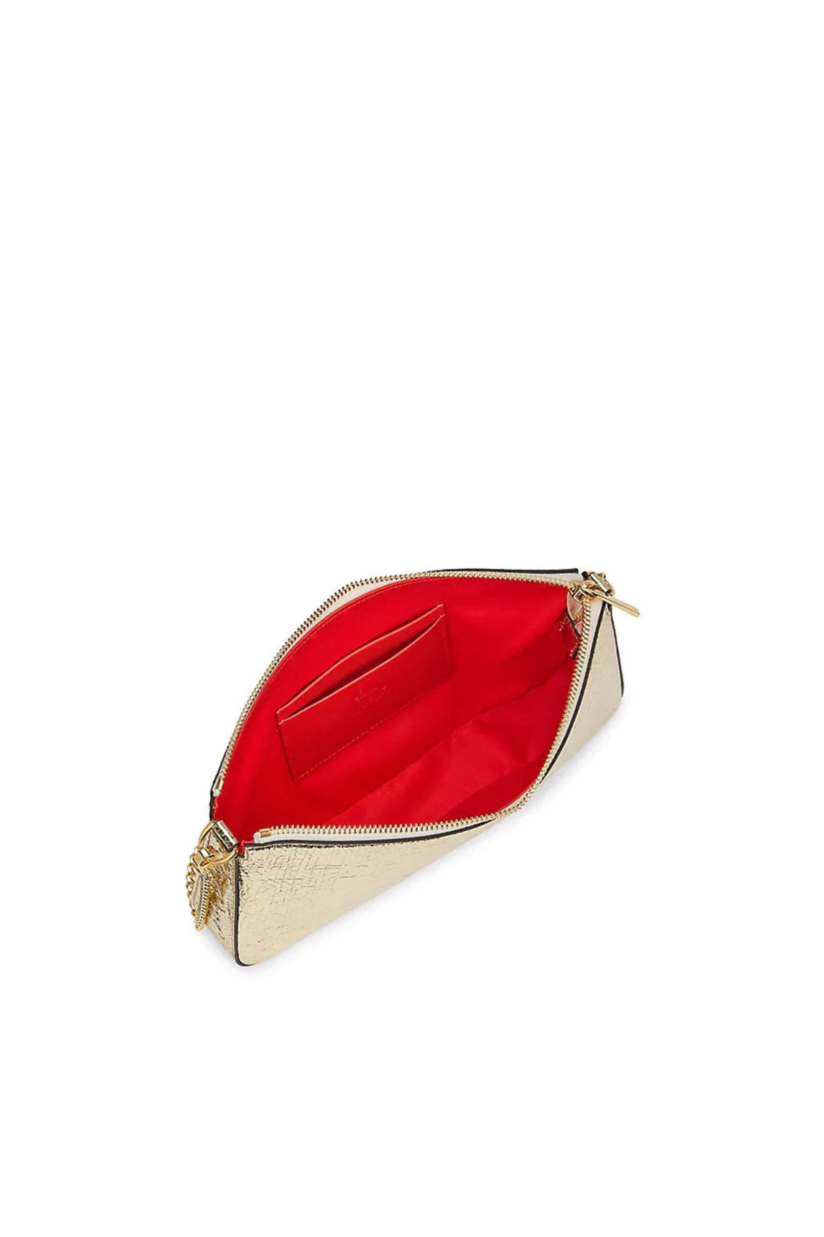 Christian Louboutin - Loubila Metallic Leather Pouch in Platine