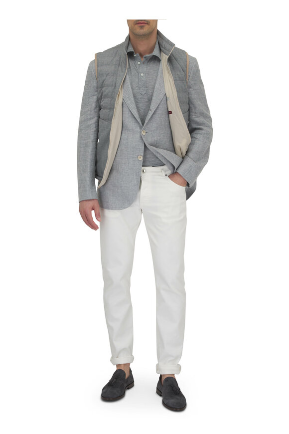 Brunello Cucinelli - Gray Melange Linen, Wool & Silk Sportcoat 