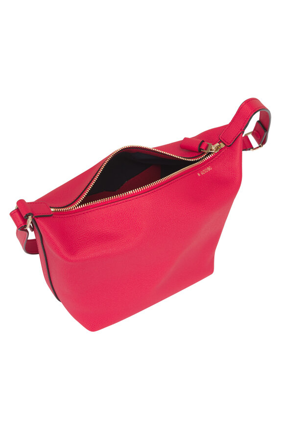 Valextra Mini Mochi Crimson Red Leather Top Handle Bag - view 4