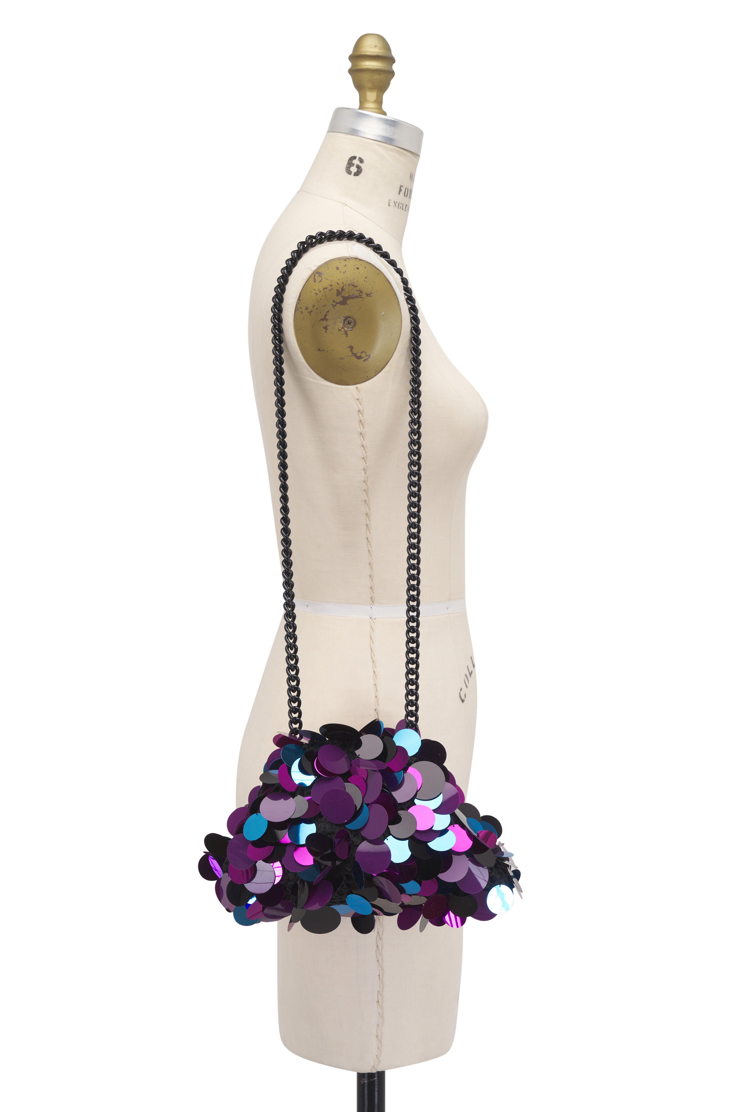 Maria La Rosa - Carnival Mini Game Violet Maxi Sequin Clutch