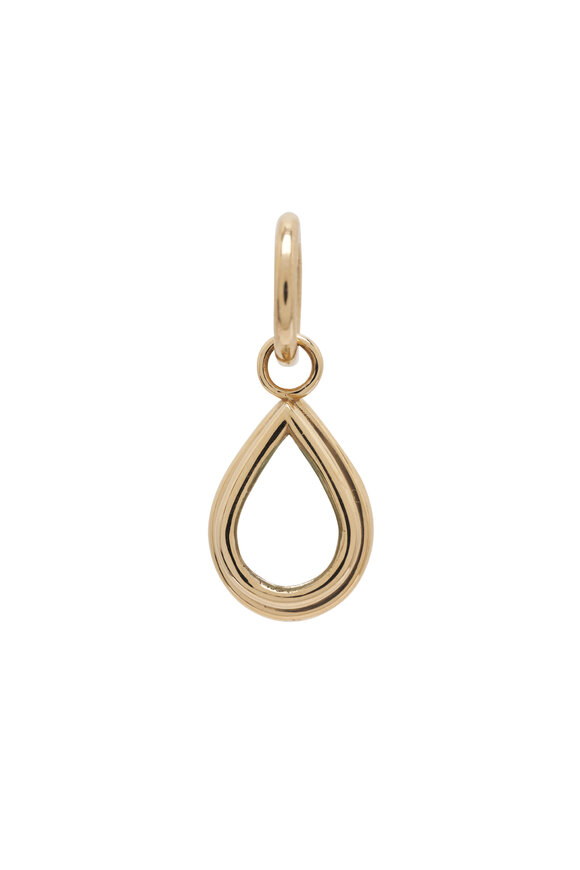 Genevieve Lau 14k Yellow Gold Aquamarine & Black Diamond Charm - view 2