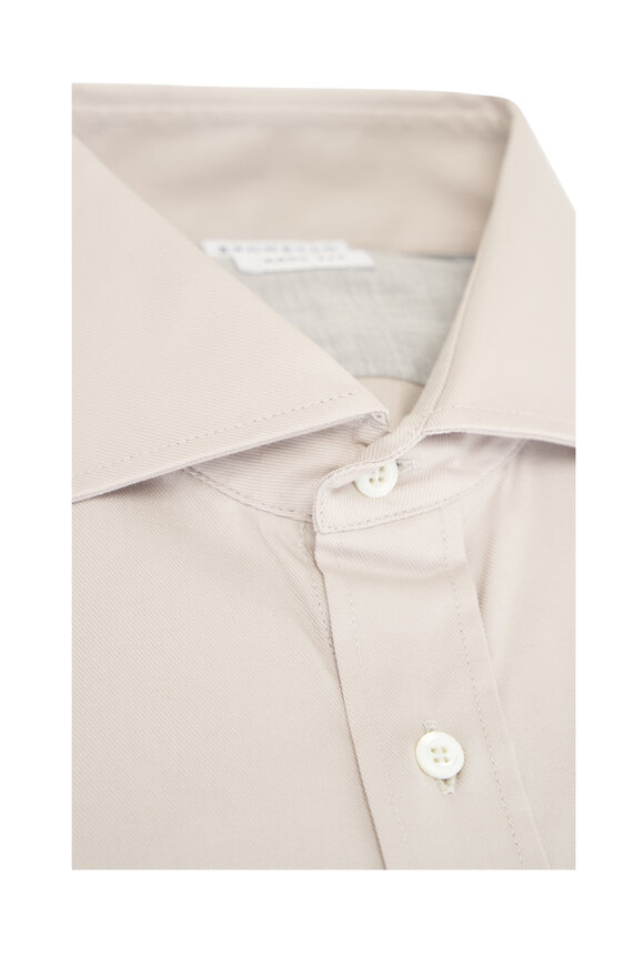 Brunello Cucinelli - Beige Cotton Twill Sport Shirt