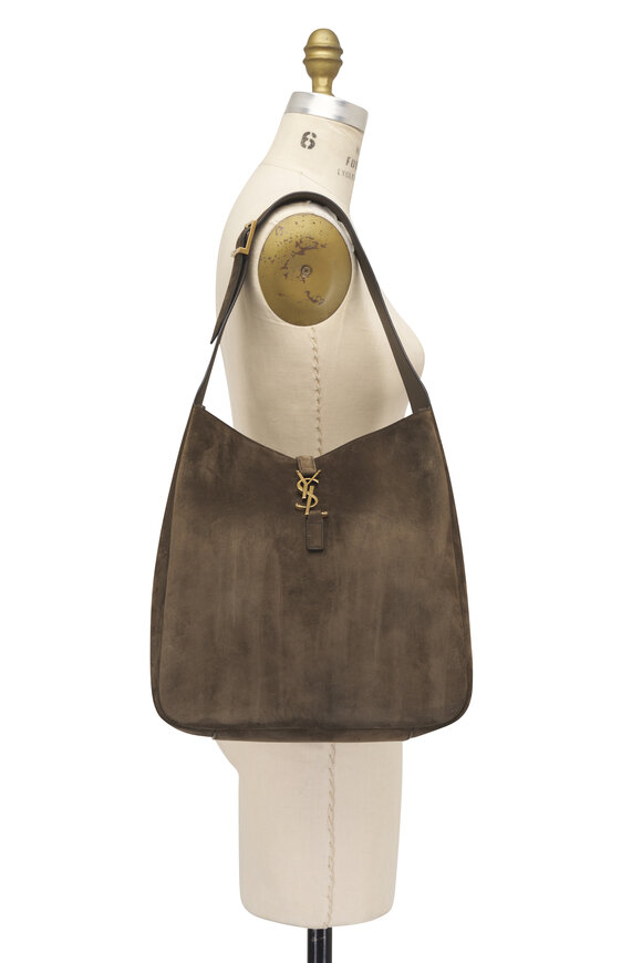 Saint Laurent Large Le 5 À 7 Light Musk Suede Shoulder Bag - view 8