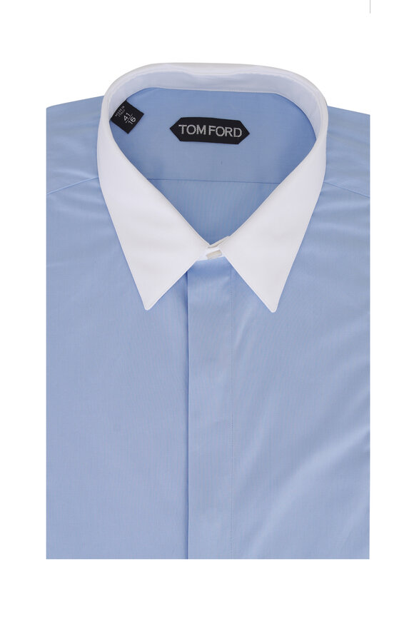 Tom Ford Blue Contrast Trim Dress Shirt