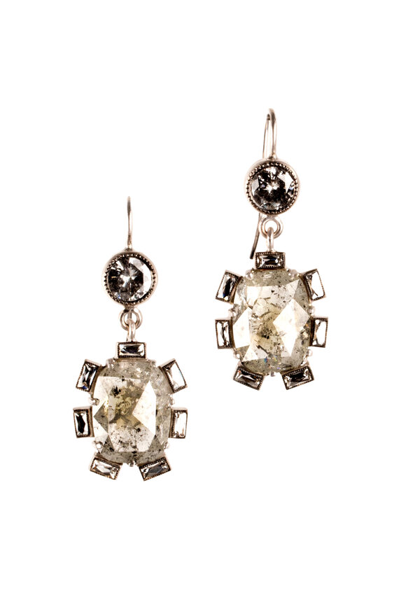 Sylva & Cie 14k Gold Rough Cut Diamond Drop Earrings - view 1