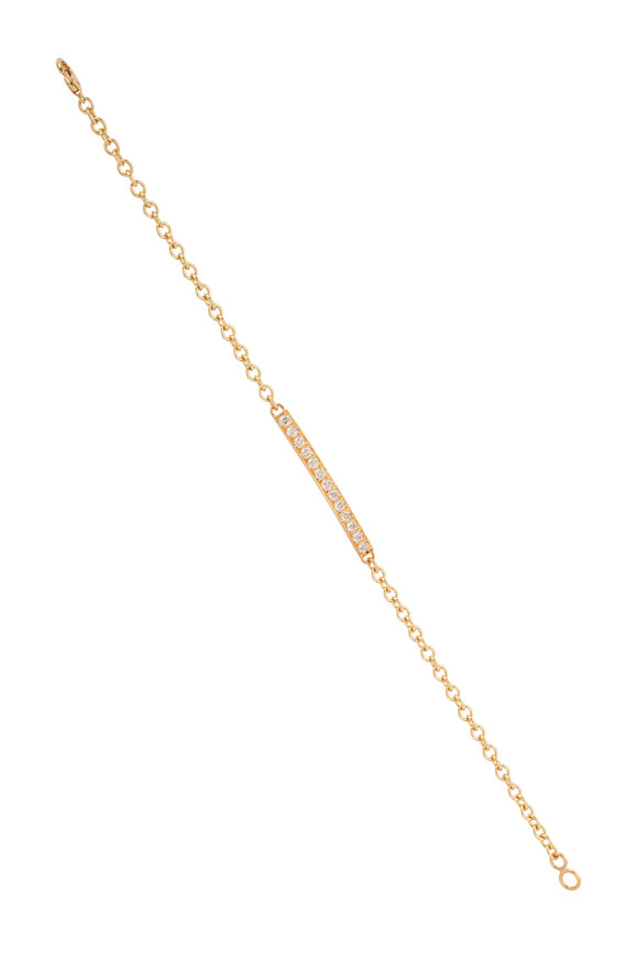 Caroline Ellen 20K Pavé Diamond Bar Bracelet