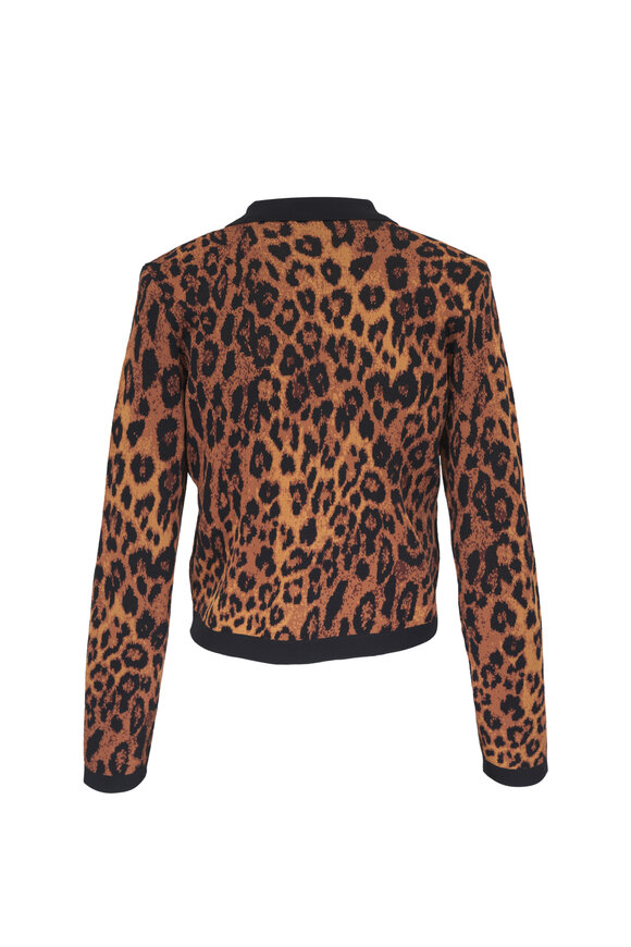 L'Agence Osiris Leopard Print Jacquard Cardigan - view 2