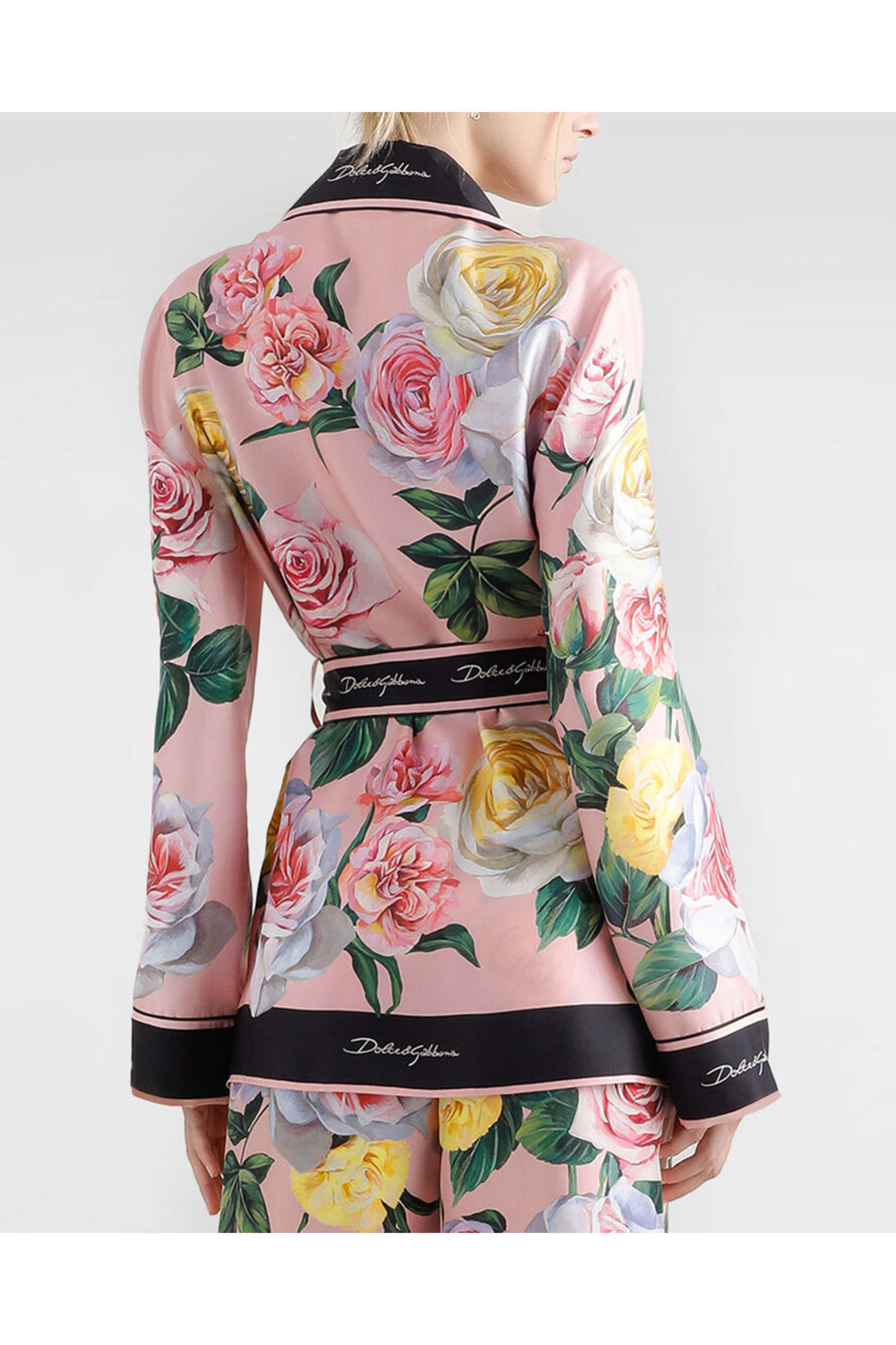 Dolce & Gabbana - Roses & Peonies Belted Blouse