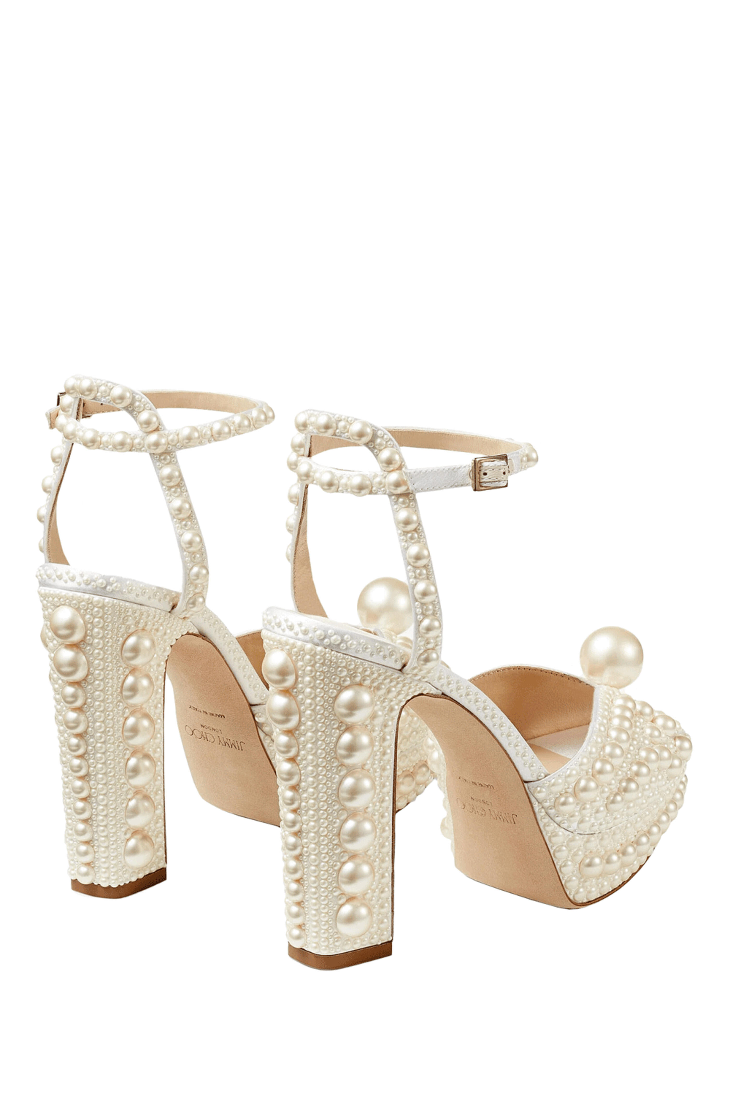 Jimmy Choo - Sacaria Ivory Pearl Platform Sandal, 120mm