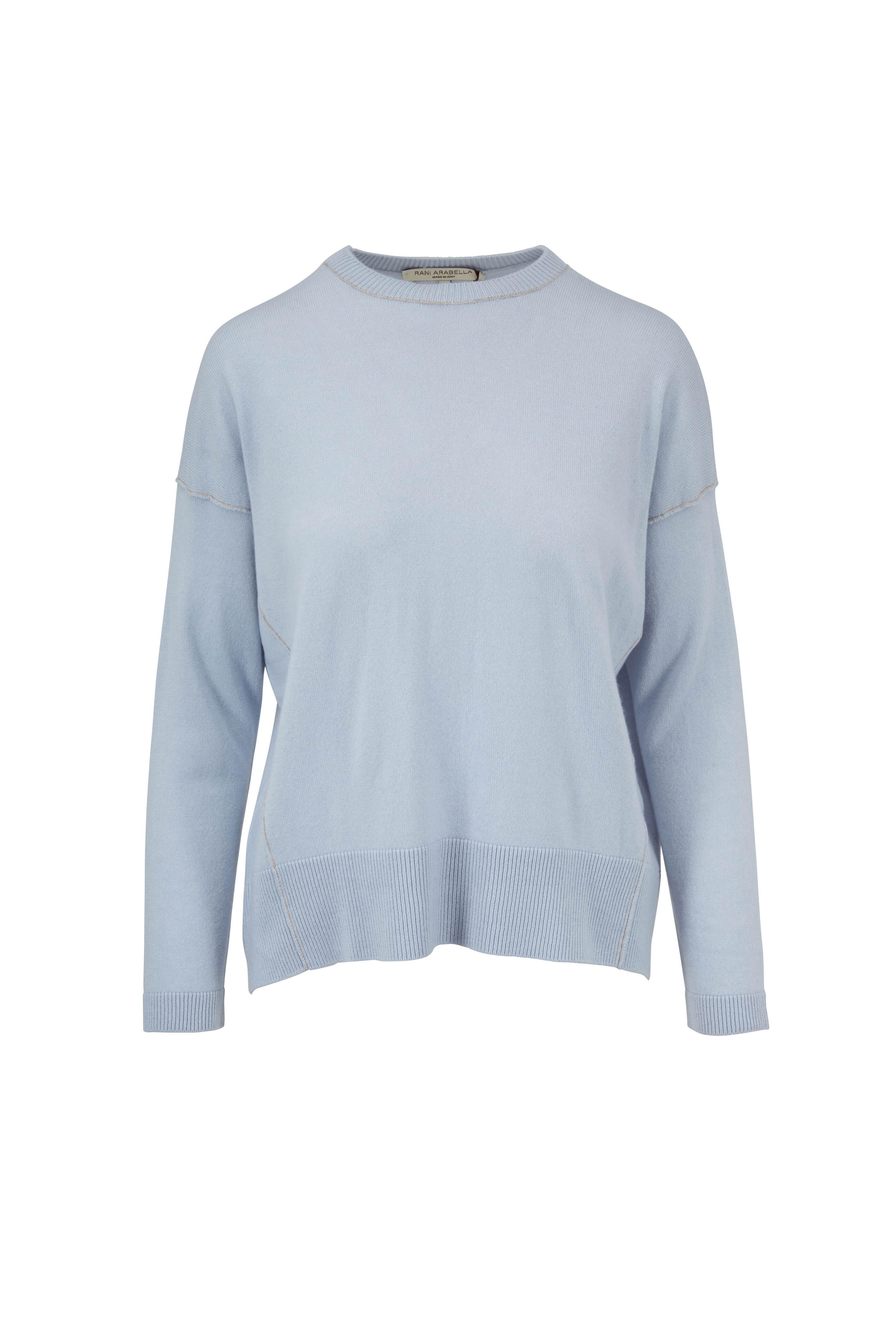 Rani Arabella - Light Blue Cashmere High-Low Sweater