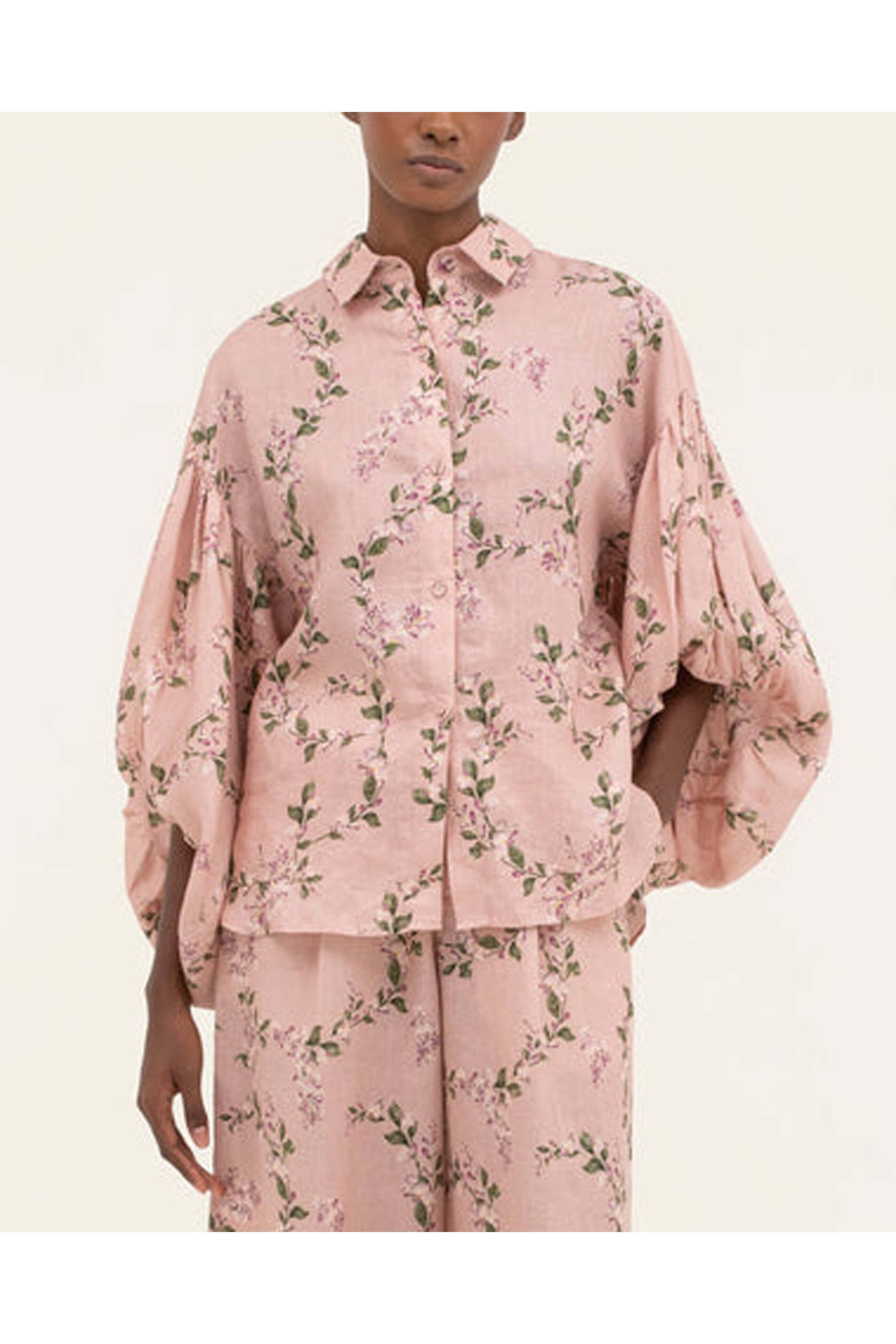 Agua By Agua Bendita - Pink Floral Agar Wisteria Blouse