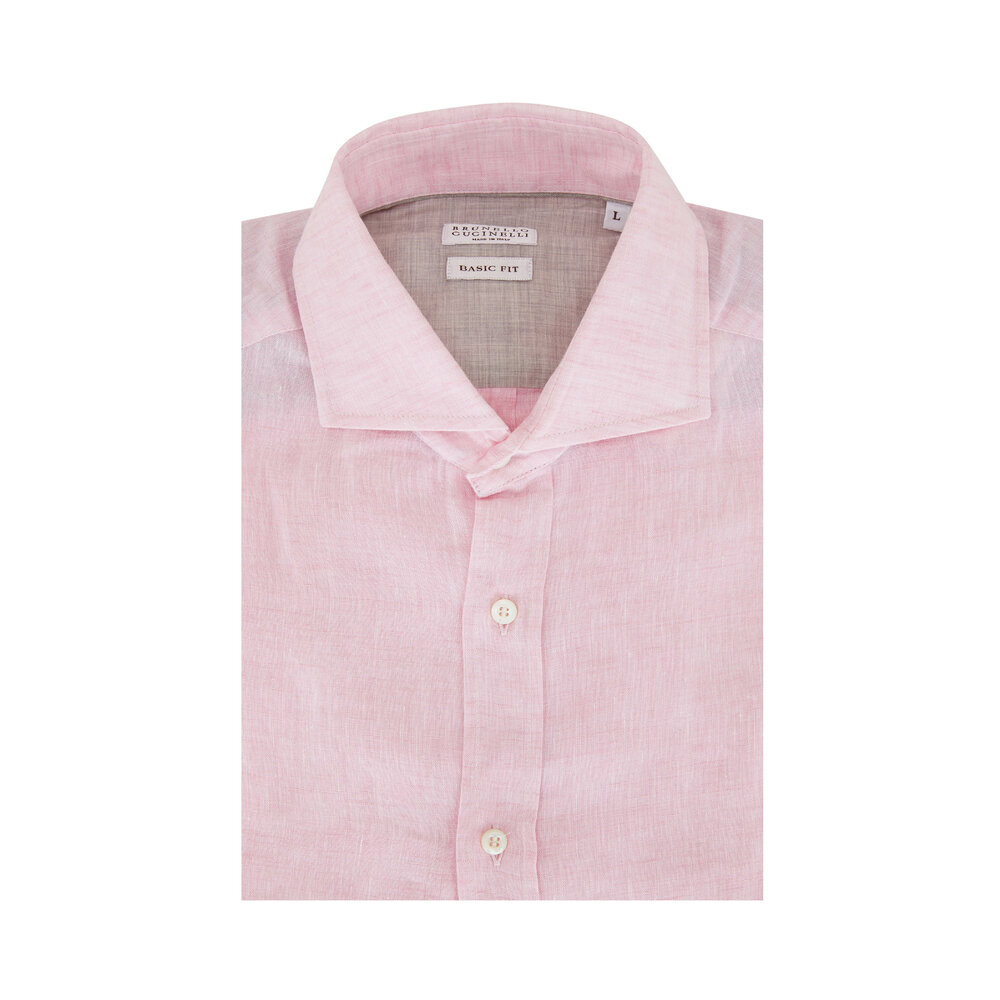 BRUNELLO CUCINELLI スリムフィットポロシャツ ピンク Lサイズ