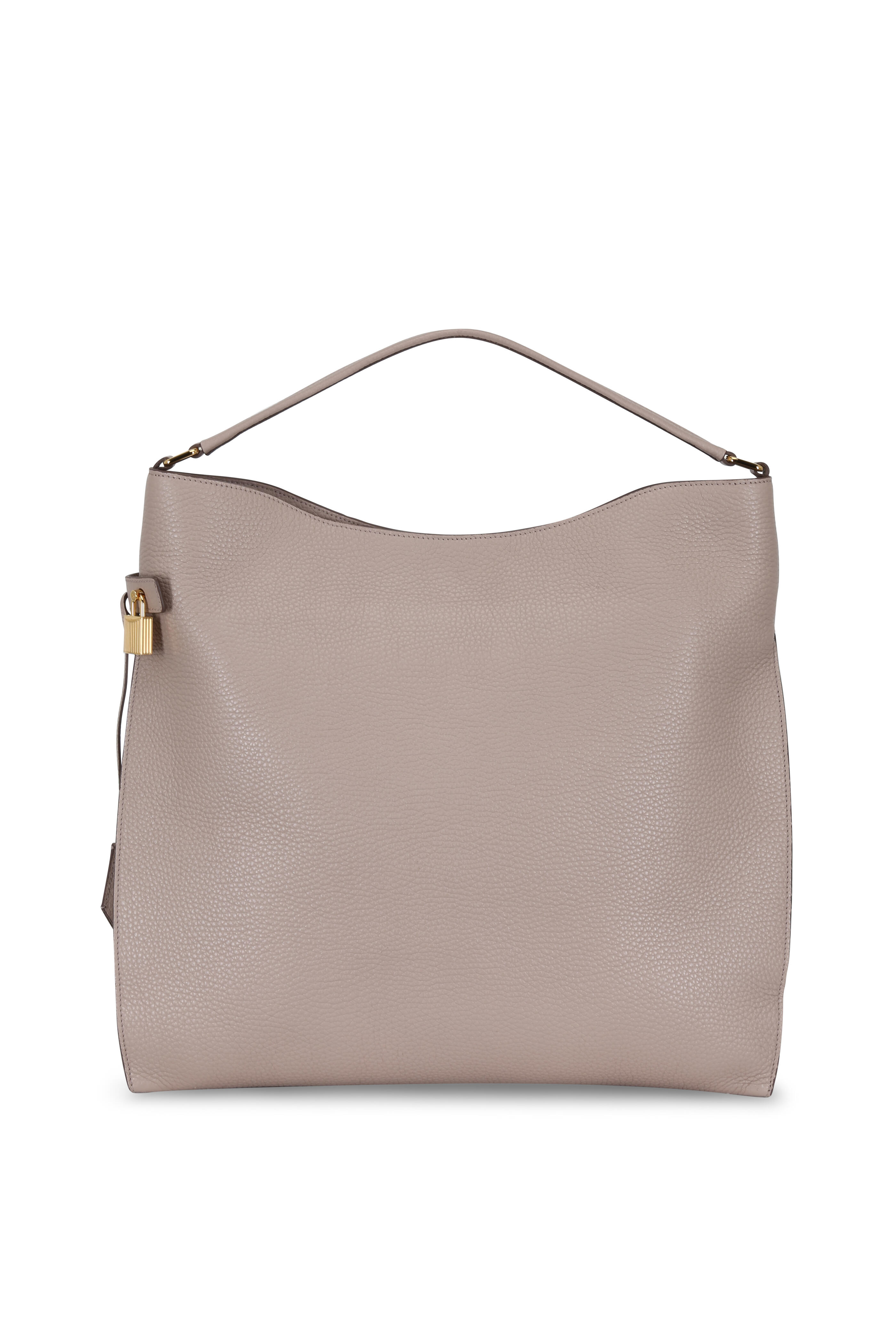 Tom Ford - Alix Taupe Leather Large Hobo Bag | Mitchell Stores