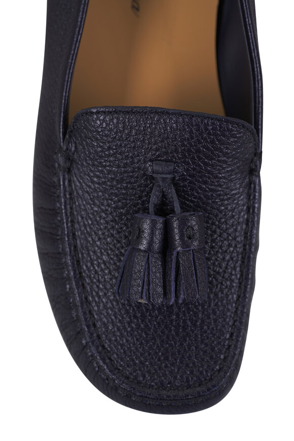 Loro Piana Navy Blue Dot Sole Walk Moccasin - view 4