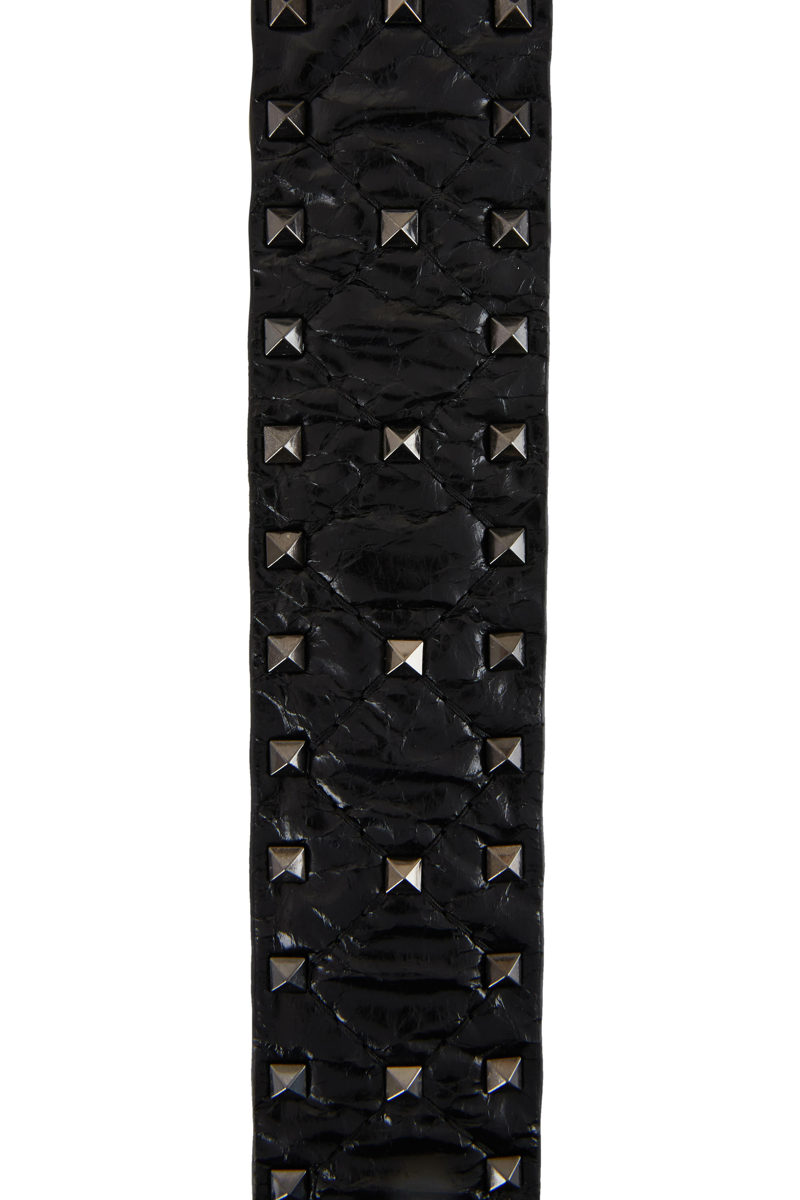 Valentino Garavani - Black Rockstud Spike Leather Guitar Strap