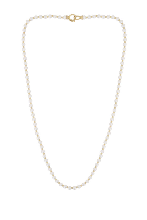 Irene Neuwirth 18k Yellow Gold Pearl & Akoya Beaded Necklace