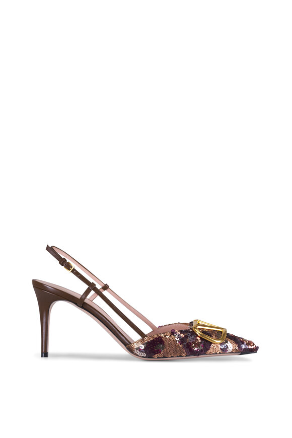 Valentino Garavani VLogo Signature Animalier Print Slingback, 80mm - view 5