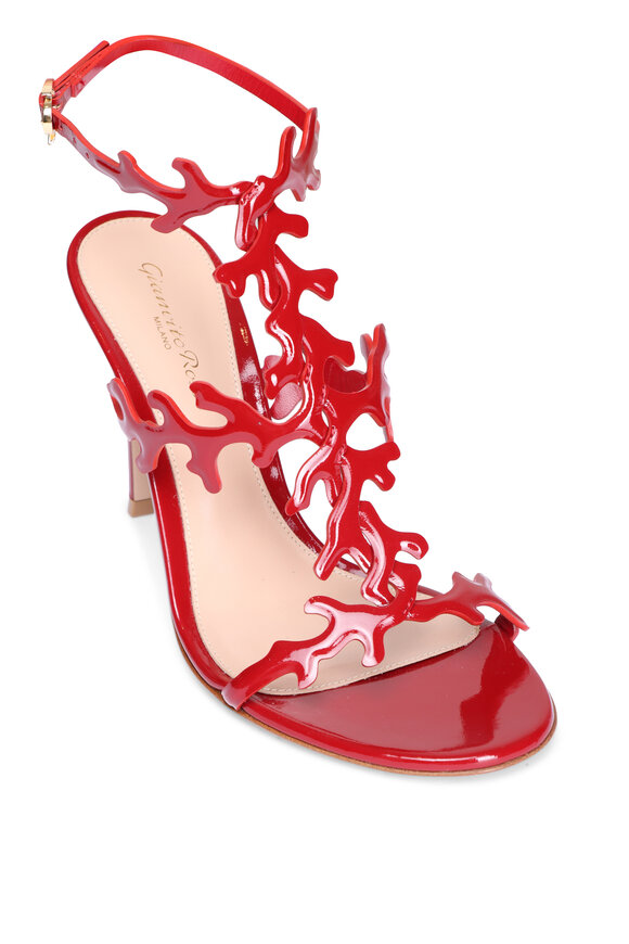 Gianvito Rossi Coral Patent Leather Sandals, 95mm - view 1