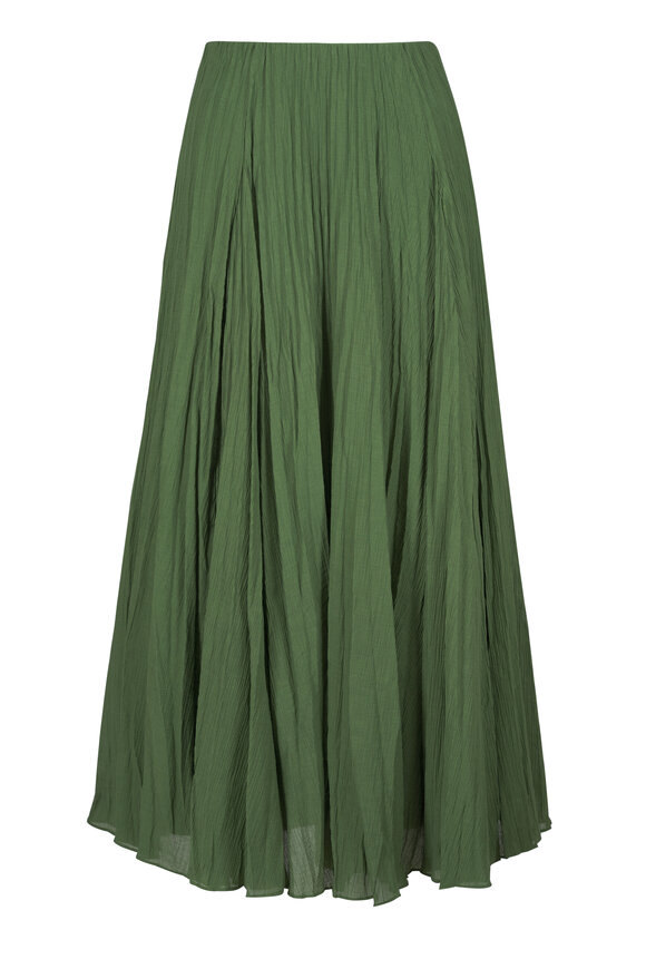 Vince Herb Crinkled Plissé Maxi Skirt