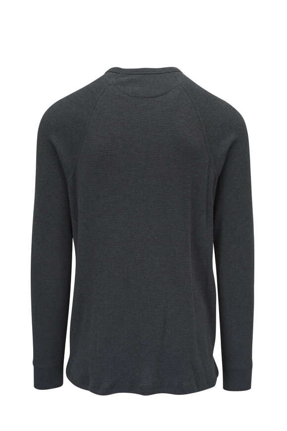 Faherty Brand - Cloud Waffle Charcoal Gray Long Sleeve T-Shirt