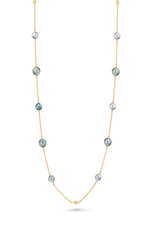 Aaron Henry Tahitian Pearl Leaf Necklace - view 1