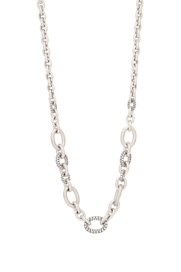 Mariani 18k White Gold Diamond Rolo Necklace