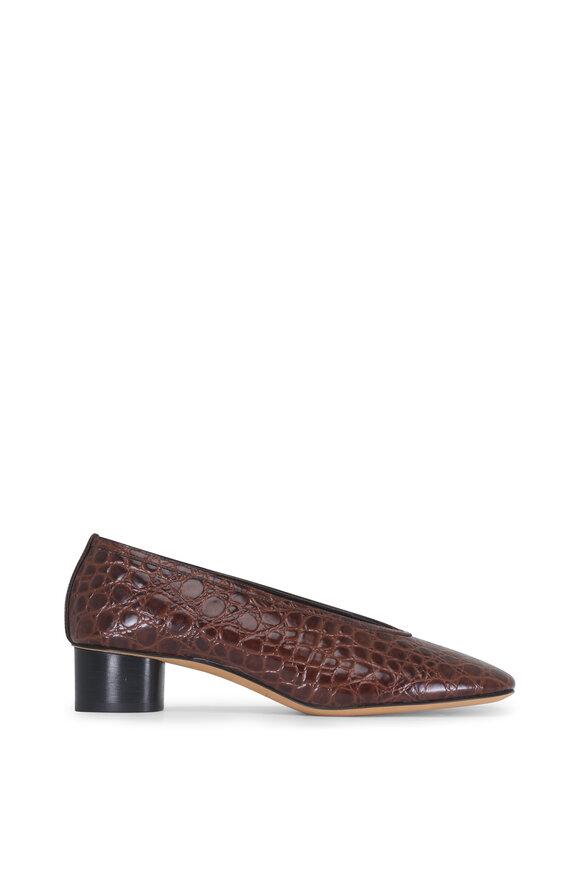 Le Monde Béryl Luna Chestnut Embossed Leather Pump, 50mm - view 4