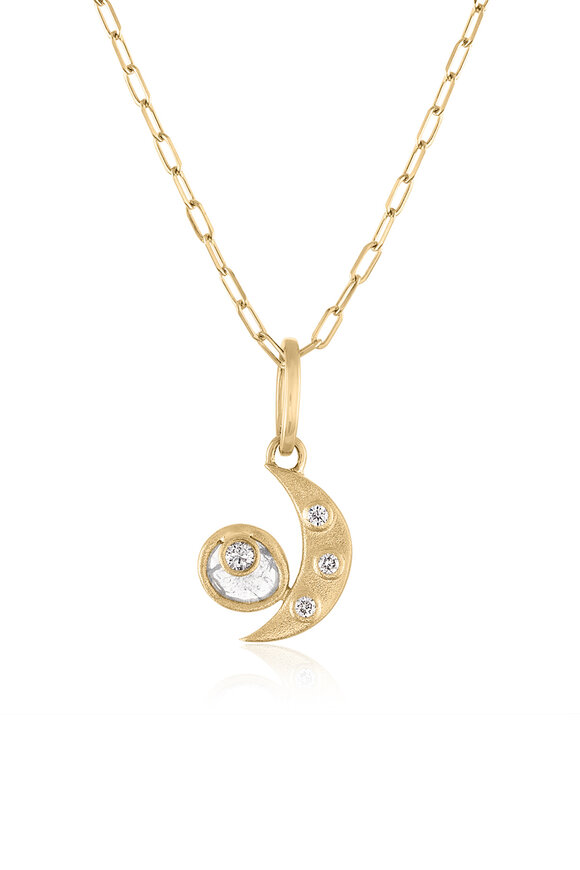 Loriann Luna Diamond Slice Moon Necklace