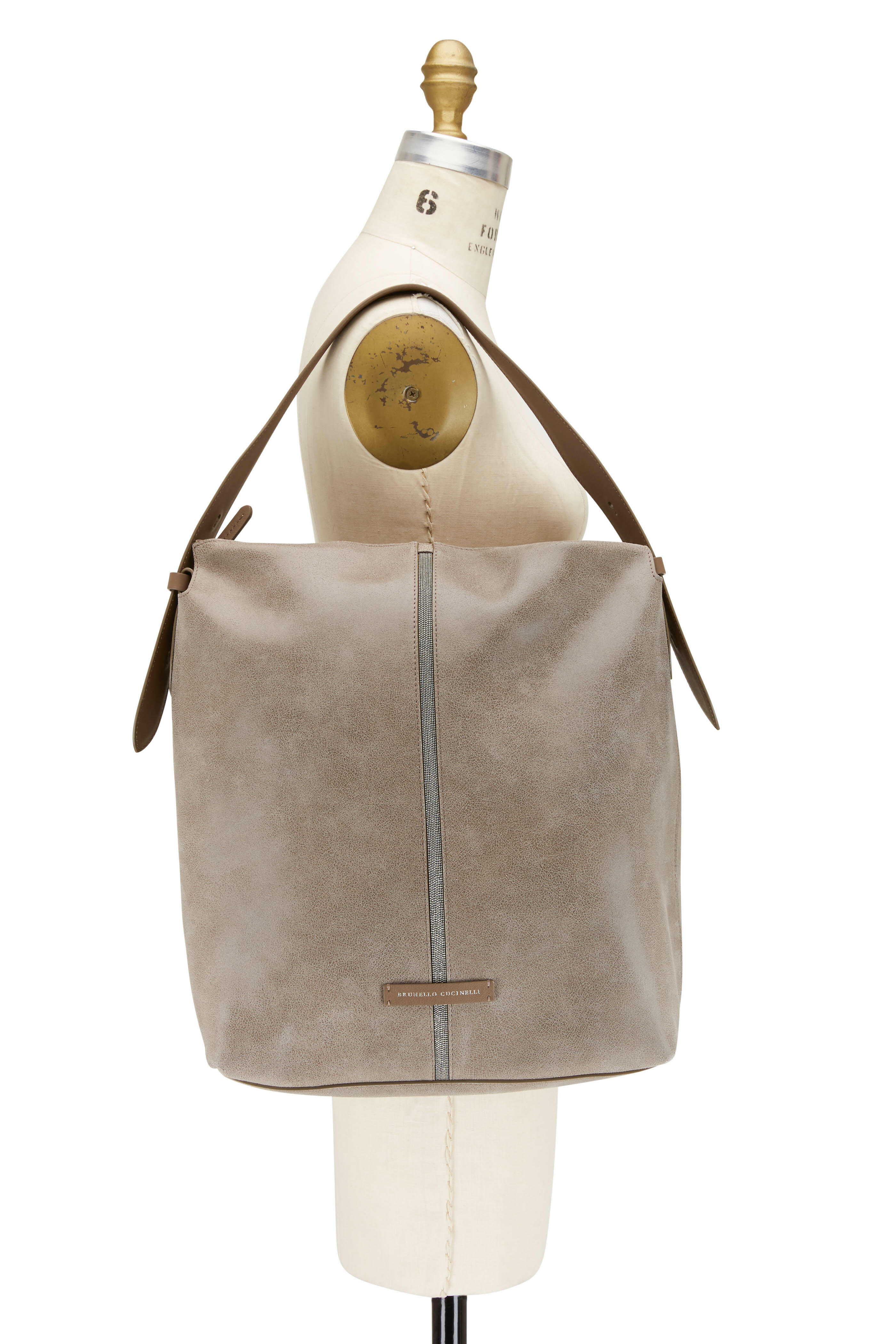 Brunello Cucinelli - Monili Buffered Leather Shoulder Bag