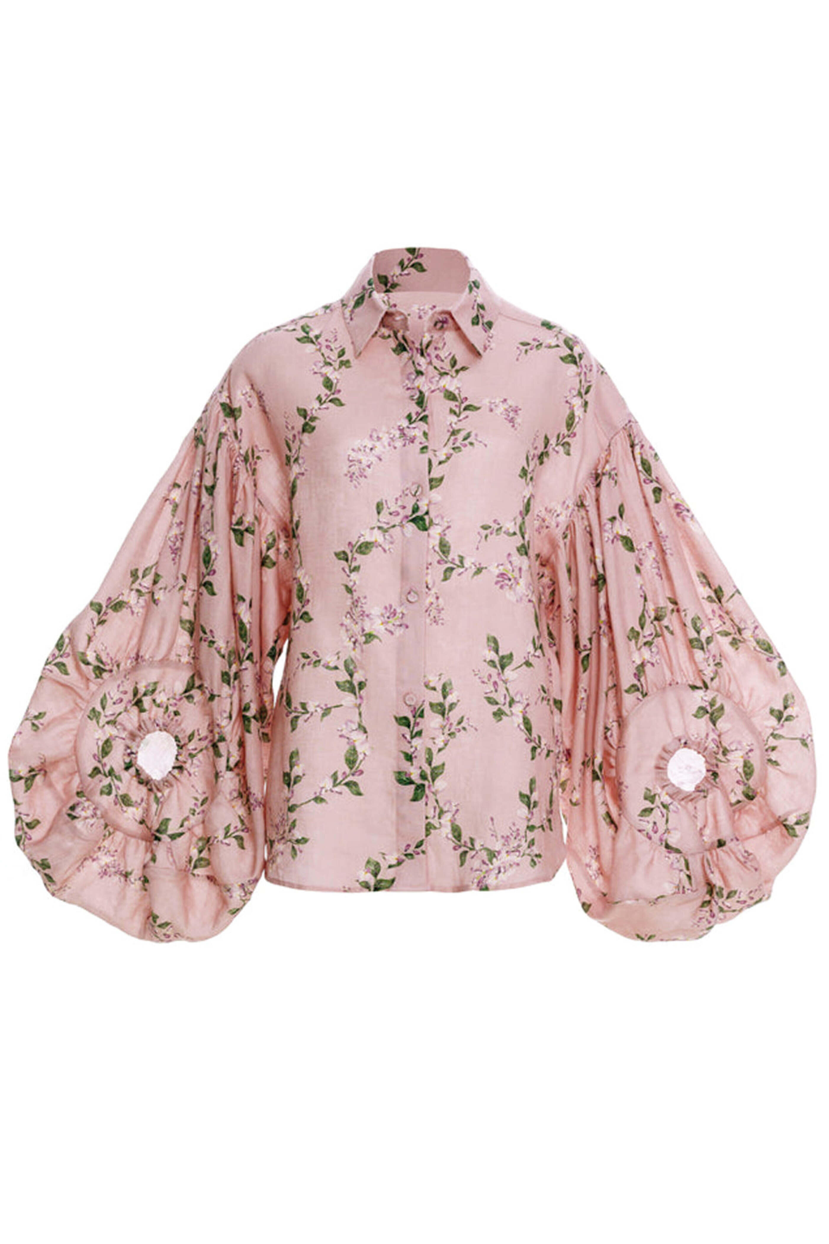 Agua By Agua Bendita - Pink Floral Agar Wisteria Blouse