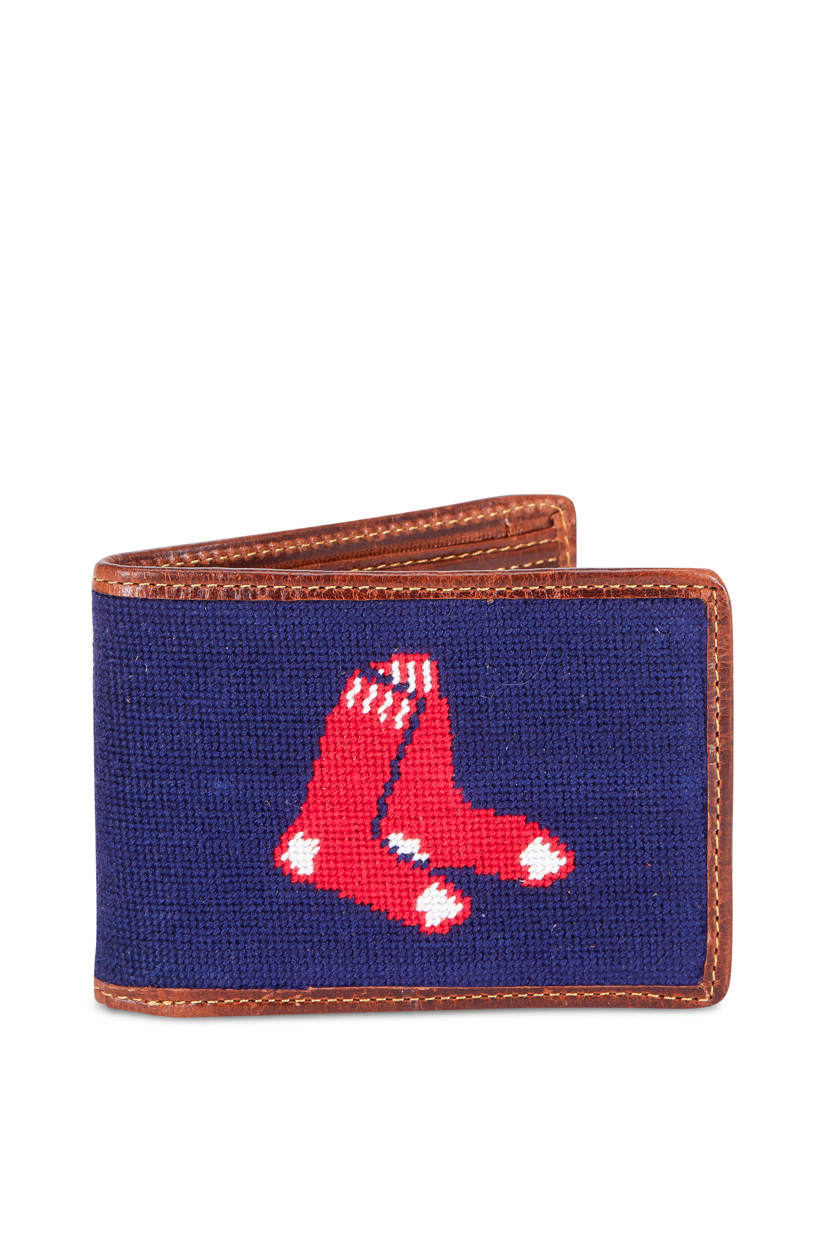 Smathers & Branson - Navy Boston Red Sox Needlepoint Bi-Fold Wallet