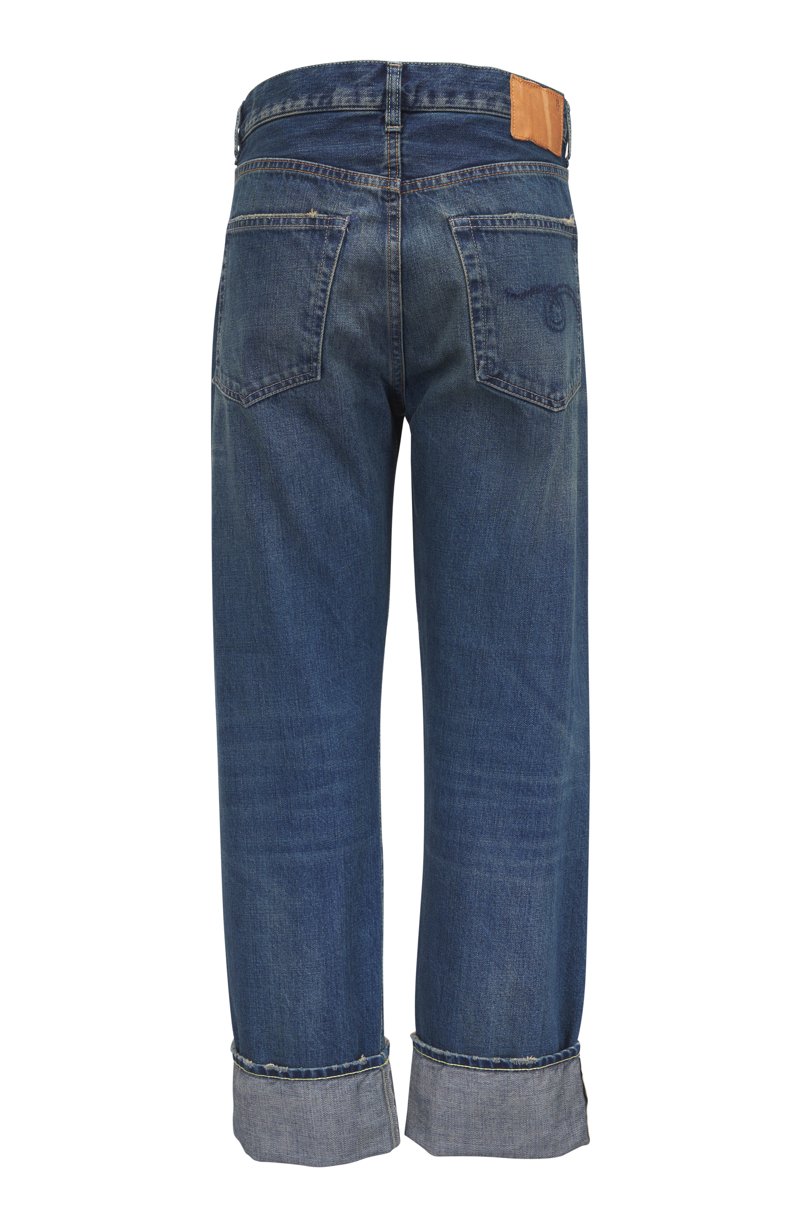 R13 - Blue Cuffed Boyfriend Jean